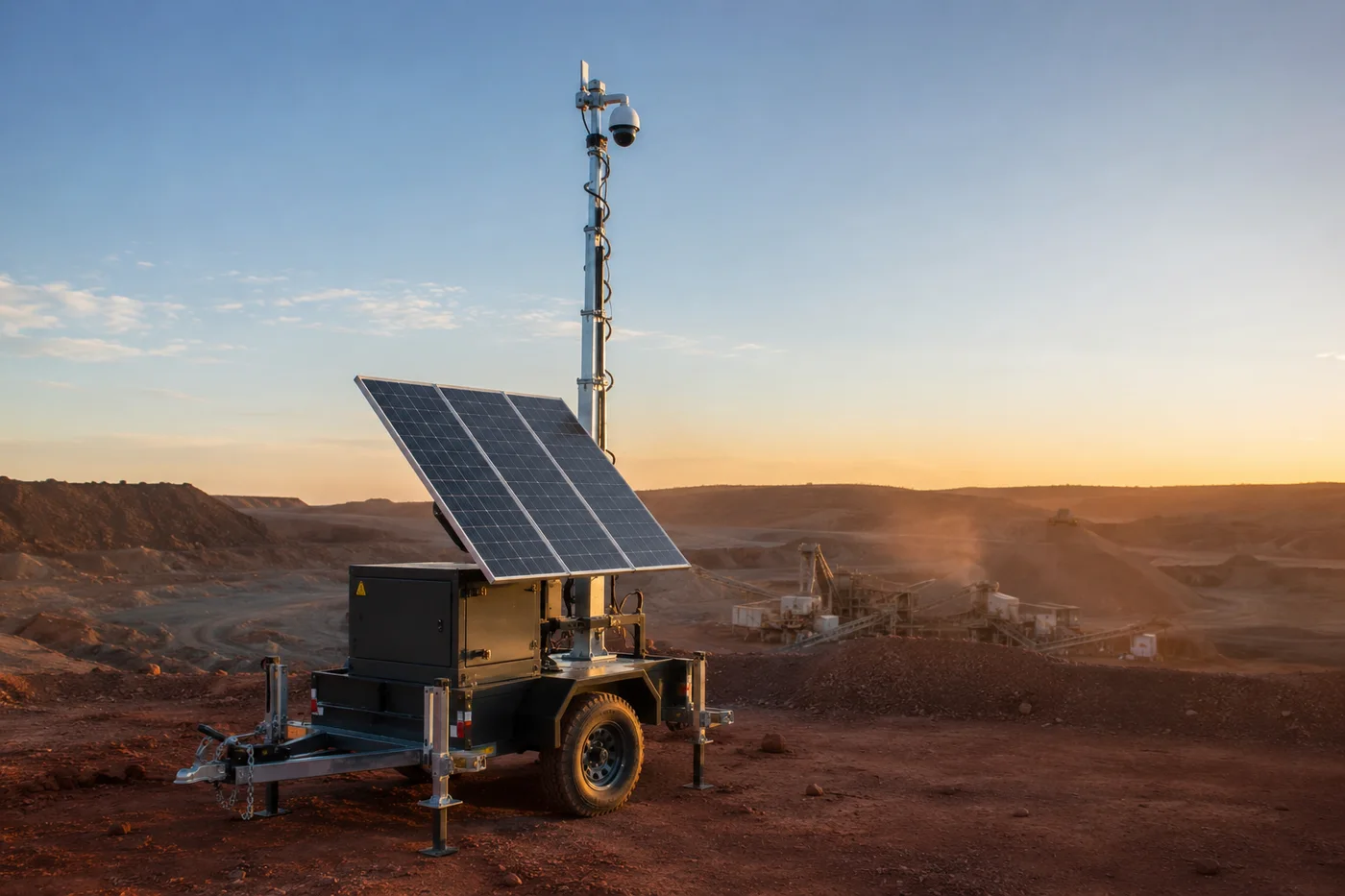 STG solar CCTV trailer operating at a remote Australian mining site